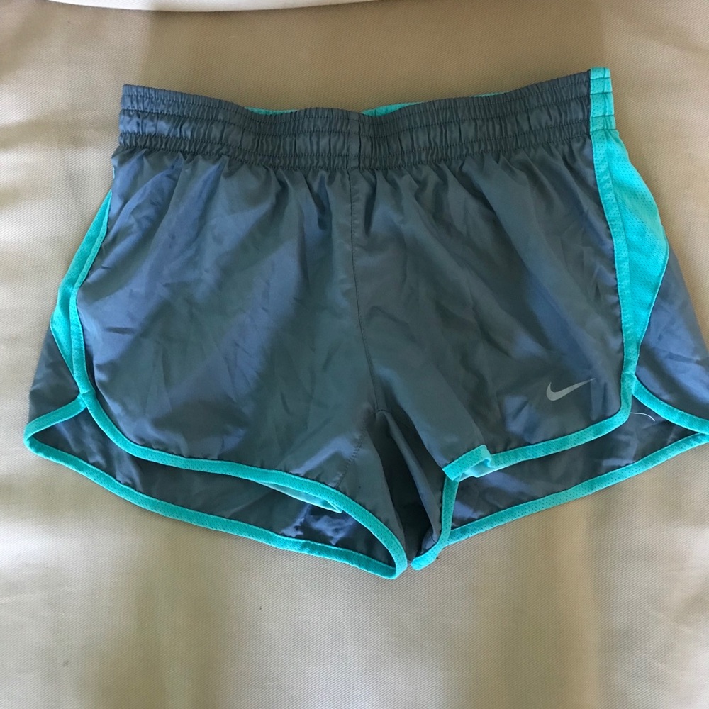 Blue and grey Nike Dri-Fit shorts